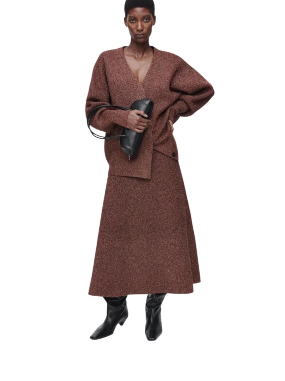COS Elegant Brown A-Line Skirt